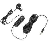 Петличний мікрофон Boya BY-M1 Pro, 3.5мм, Gain Control, роз'єм для навушників, кабель 6м