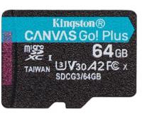 Карта пам'яті microSDXC Kingston 64GB C10 UHS-I U3 A2 R170/W70MB/s Canvas Go Plus