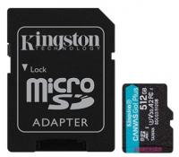 Карта пам'яті Kingston Canvas Go! Plus microSDXC 512GB C10 UHS-I U3 V30 A2 R170/W90MB/s + SD-адаптер