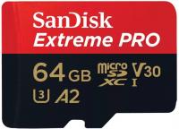 Карта пам'яті microSDXC SanDisk 64GB C10 UHS-I U3 R200/W90MB/s Extreme Pro V30 + SD