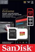 Карта пам'яті SanDisk Extreme microSDXC 256GB C10 UHS-I U3 V30 R190/W130MB/s + SD-адаптер