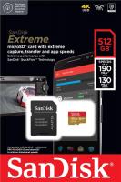 Карта пам'яті SanDisk Extreme microSDXC 512GB C10 UHS-I U3 V30 R190/W130MB/s + SD-адаптер
